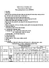 Đề kiểm tra cuối học kì I môn Lịch sử & địa lí Lớp 6